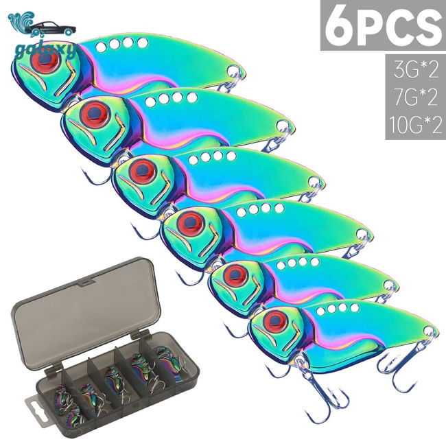 Galaxy Set 6 Mồi Giả Nhử Cá 3d 7g 10g Bằng Nhựa Mắt Dài Nhiều Màu Sắc