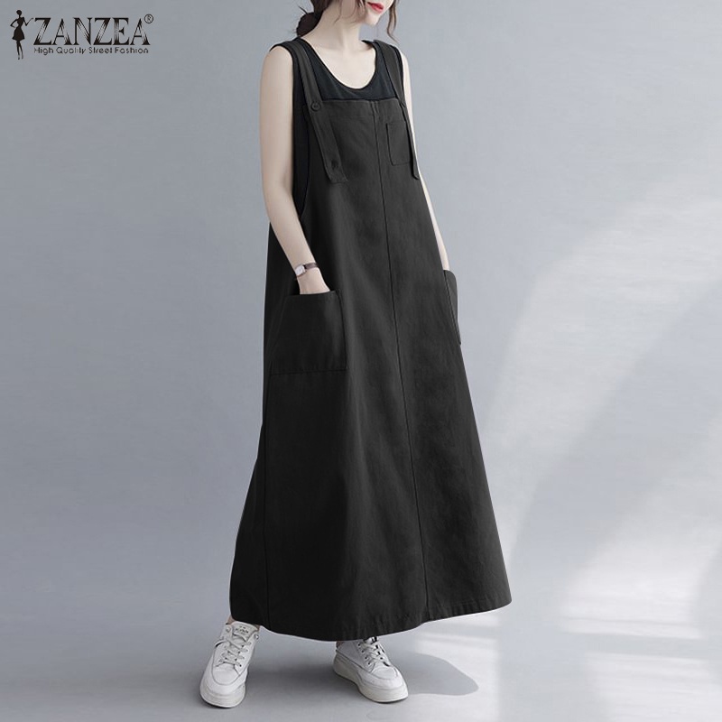 Zanzea Đầm Nữ Cộc Tay Cổ Tròn Thời Trang Đường Phố