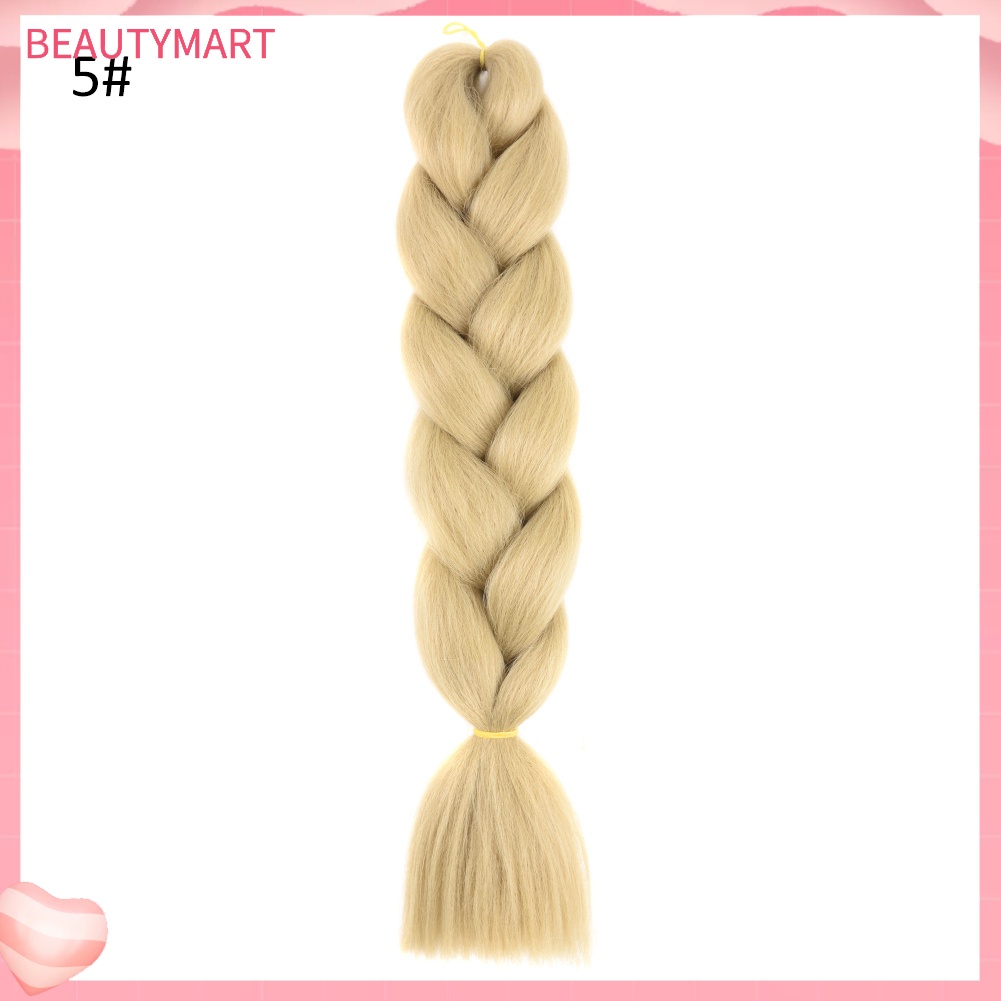 Bím Tóc Giả Bằng Sợi Tổng Hợp Màu Trơn Phong Cách Châu Phi