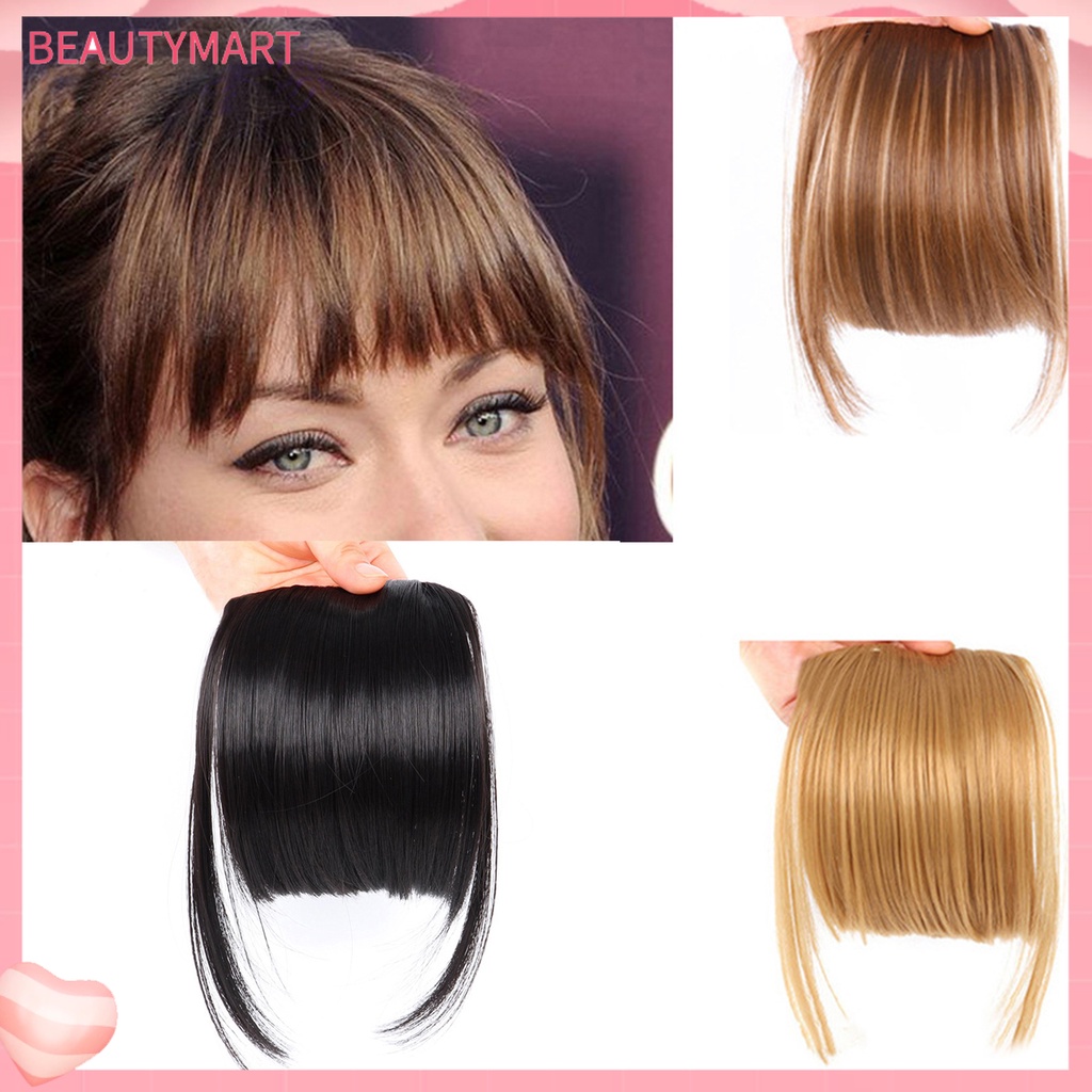 [beautymart] Mái Giả Lông Mềm Mịn Không Phai Màu Chống Rơi Thanh Lịch Liền Mạch Phía Trước Cho Nữ