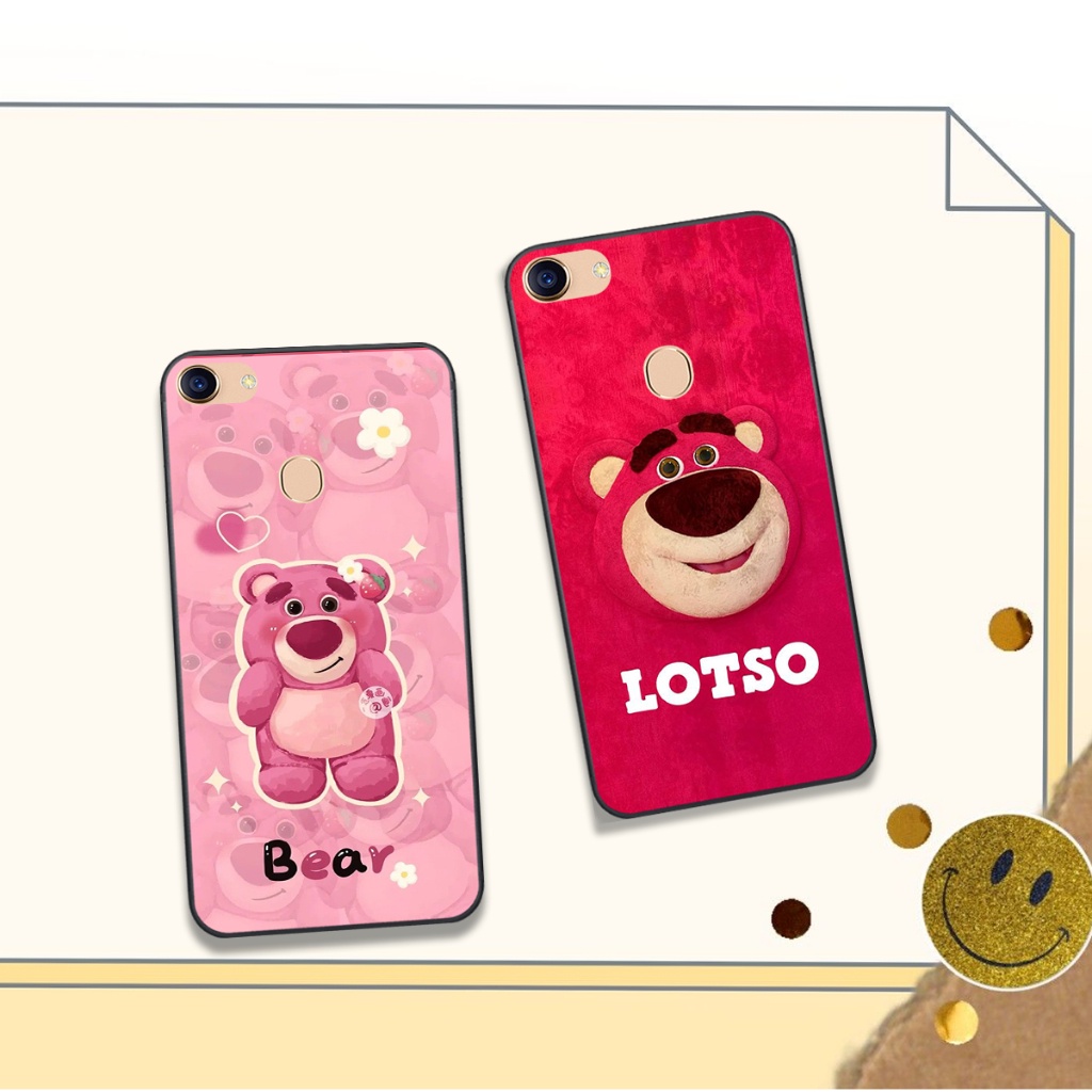 Ốp Oppo F5 / F5 Youth / F7 / F7 Youth in hình gấu dâu bae lotso hồng cute dễ thương đẹp hot trend
