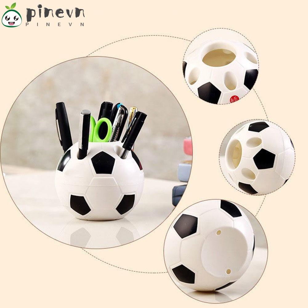 PINEVN Ống Đựng Bút Hình Quả Bóng Đá Hoạt Hình Để Bàn Trang Trí Nhà Cửa