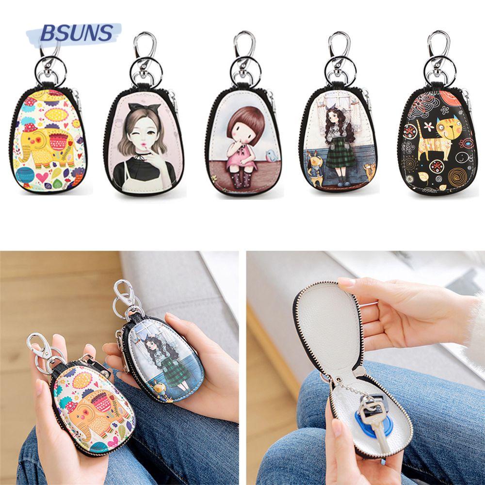 BSUNS Ví Mini Đựng Tiền Xu Chìa Khóa Xe Hơi Dễ Thương Cho Nữ Giá Đỡ