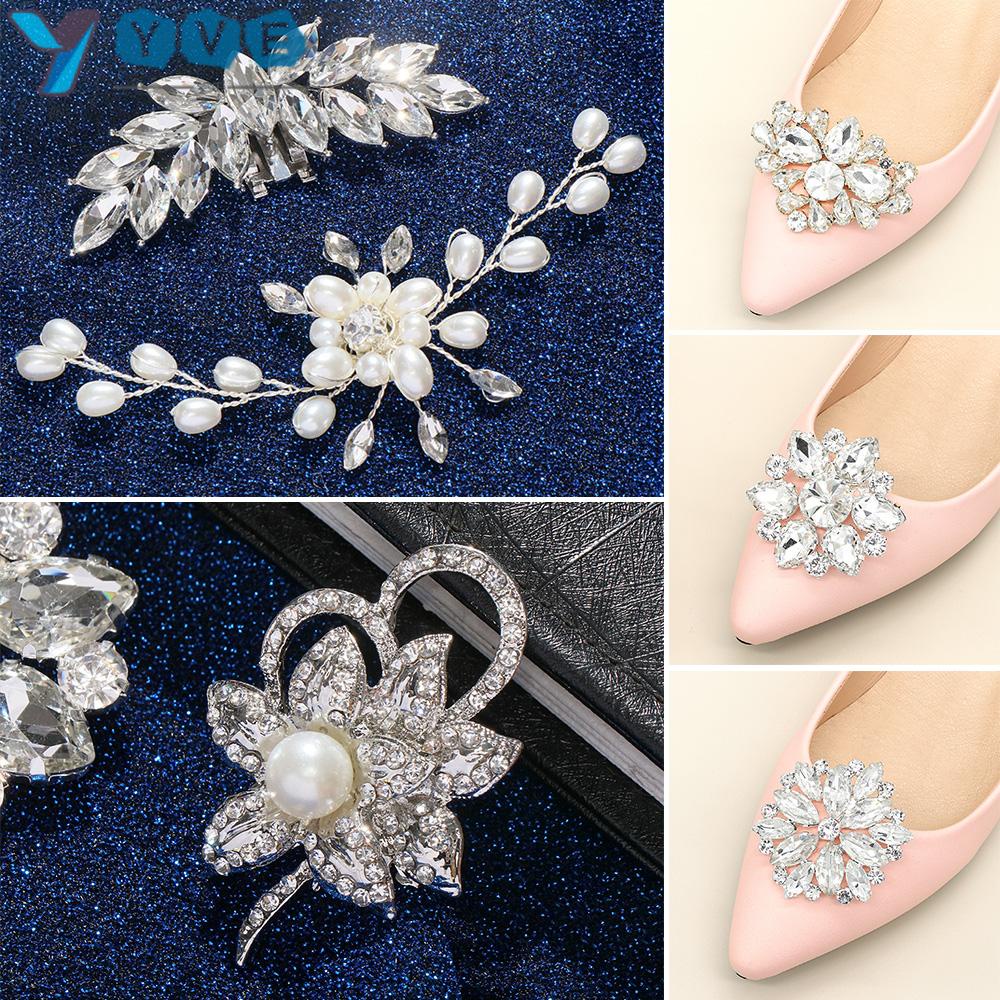 YVE 1 Khóa Kẹp Vuông Đính Đá Cho Giày Cao Gót