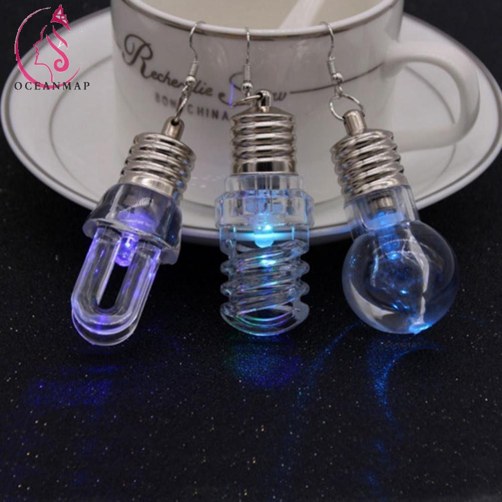 Đôi Bông Tai Hình Bóng Đèn Phát Sáng Nhiều Màu Sắc Thời Trang Dành Cho Nữ
