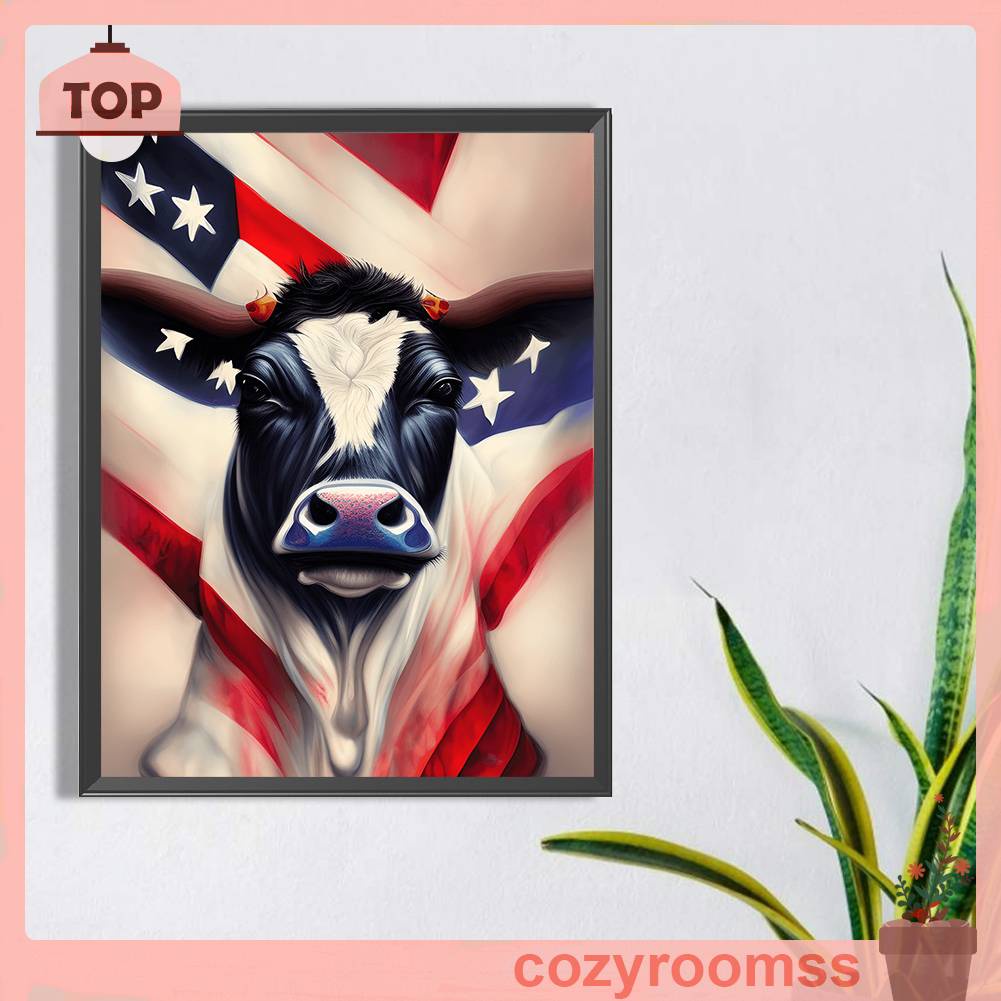 Tranh Đính Đá Kim Cương Toàn Bộ 5D DIY Hình Cờ Mỹ