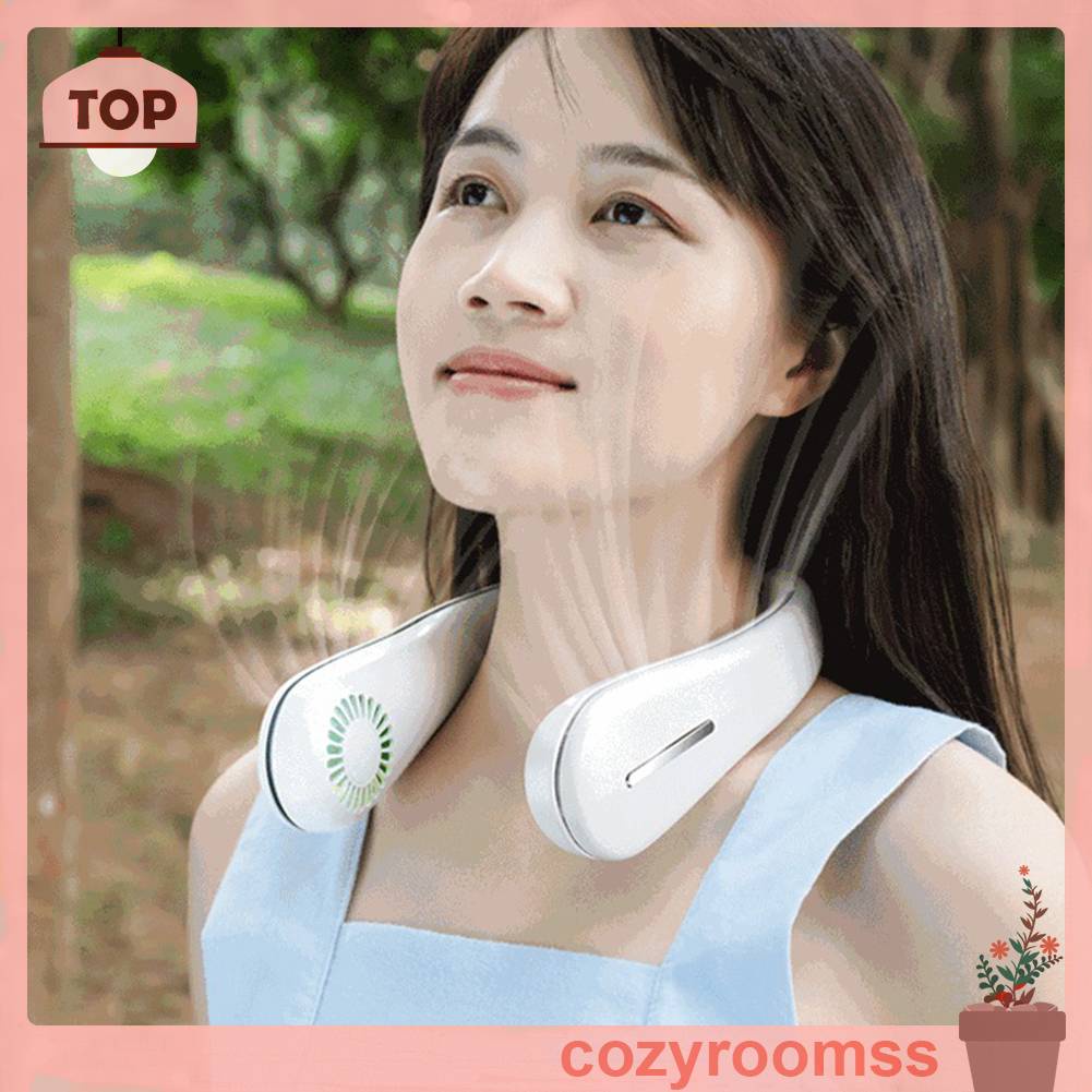 Quạt Làm Mát Đeo Cổ 3 Tốc Độ 2400Mah Tiện Dụng Mang Theo Du Lịch / Chơi Thể Thao