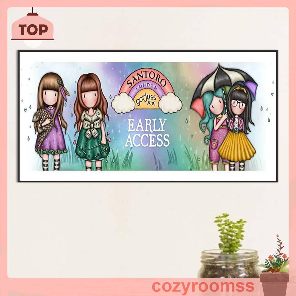 Tranh Đính Đá Kim Cương Toàn Bộ 5D DIY Hình Vẽ Cô Gái Trang Trí Nhà Cửa