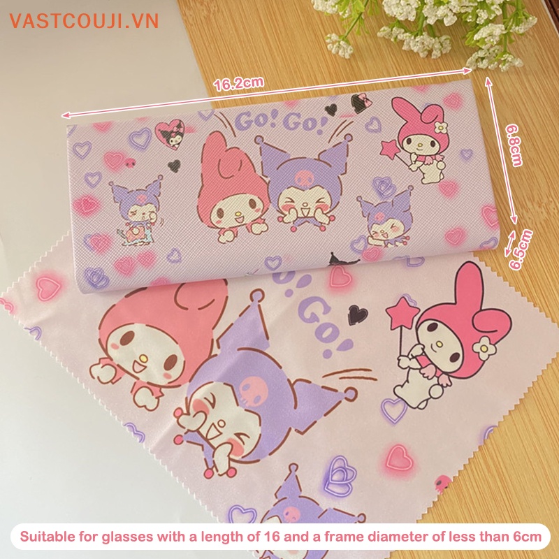 SANRIO Hộp Đựng Mắt Kính Bằng Vải Họa Tiết Hoạt Hình Melody Kuromi Cinnamoroll Dễ Thương Cho Học Sinh