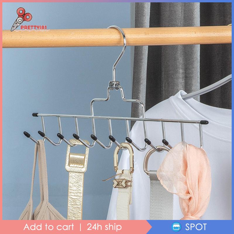 Giá Treo Cà Vạt / Khăn Choàng / Thắt Lưng 10 Móc Thiết Kế Xinh Xắn Tiện Dụng