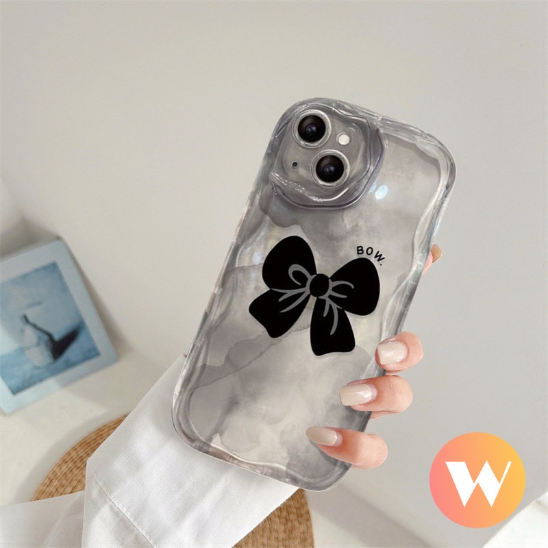 Ốp Điện Thoại Viền Cong Hình Nơ 3D Kèm Giá Đỡ Cho IPhone 7 8 Plus XR 6 6s X XS Max SE 2020 11 13 14 12 Pro Max