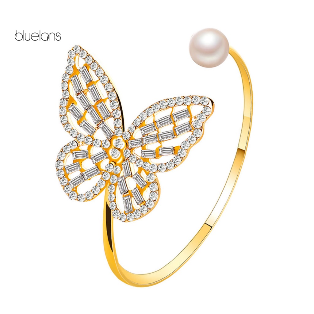 Vòng Đeo Tay Bluelans Mở Linh Hoạt Bằng Hợp Kim Hình Bướm Có Thể Điều Chỉnh Cho