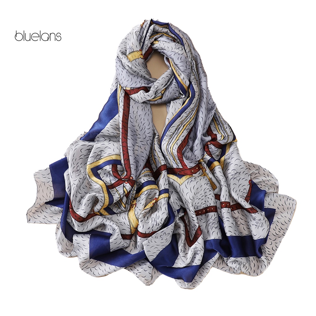 Khăn Choàng Cổ Bluelans In Họa Tiết Hoa / Bướm Nhiều Màu Sắc Nhẹ Nhàng Thanh Lịch Bảo Vệ Cho Nữ