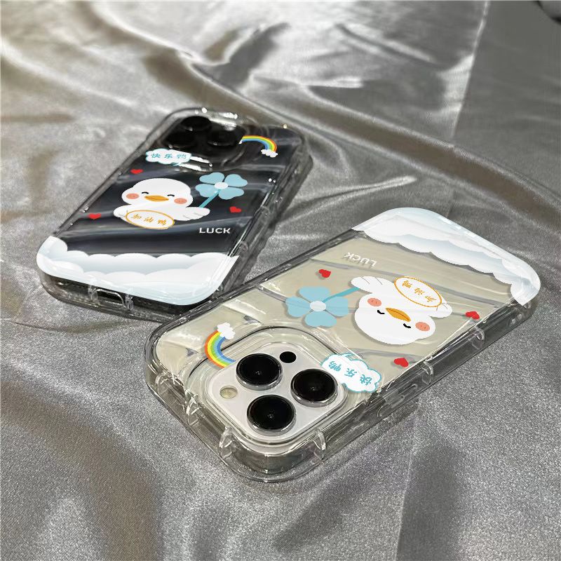 Ốp Điện Thoại Mềm Trong Suốt Họa Tiết Vịt Trắng Dễ Thương Cho Iphone 14Promax 1312 / 11 7 / 8plus xr / sins RSVR
