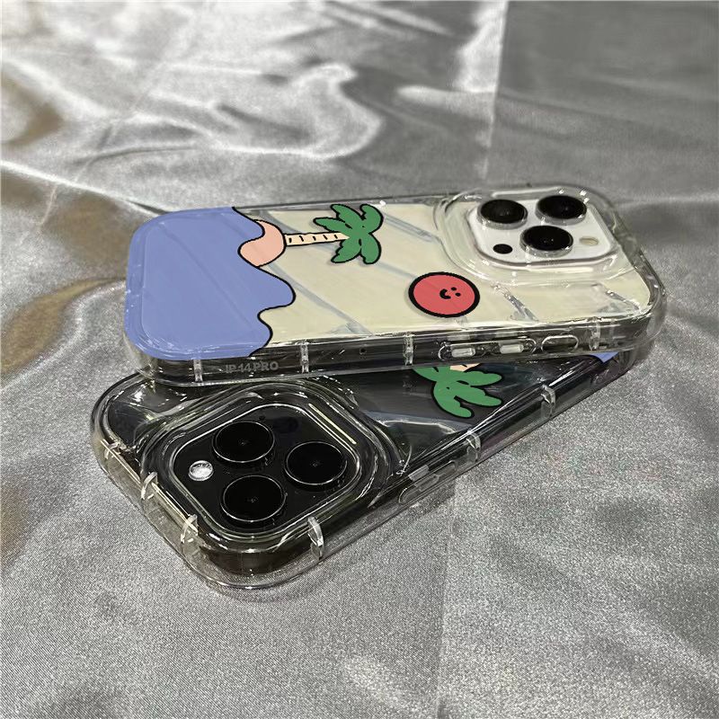 Ốp Điện Thoại Mềm Trong Suốt In Hình Cây Dừa Cho Iphone 14Promax 1312 / 11 7 / 8plus xr / sins AQ6T