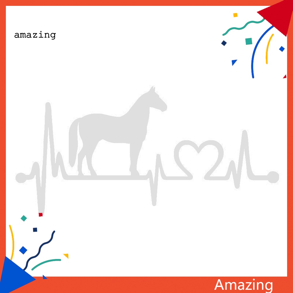 Đề Can Phản Quang Hình Ngựa Hoạt Hình Dễ Thương Dán Cửa Sổ Xe Hơi Xe Tải