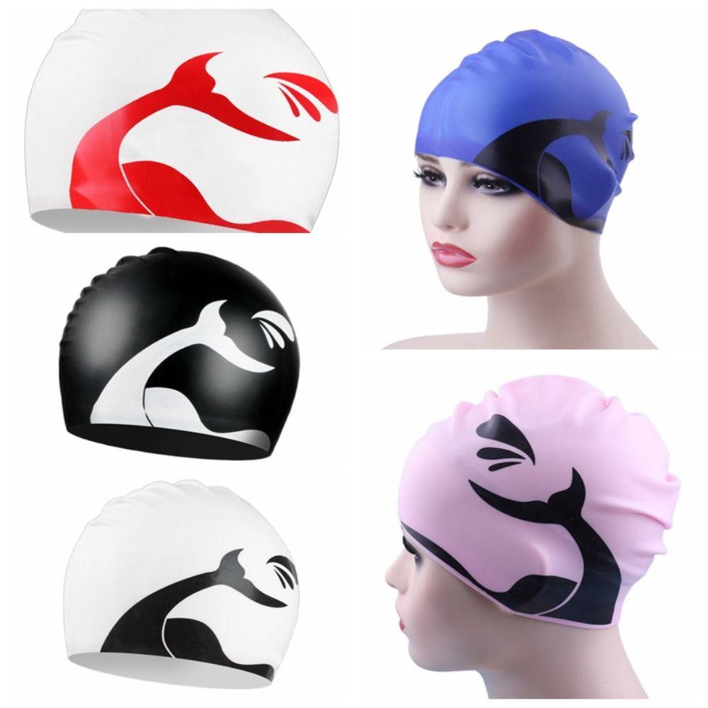 Mũ Bơi Bằng Silicone Trọng Lượng Nhẹ Chống Thấm Nước Hình Đuôi Cá