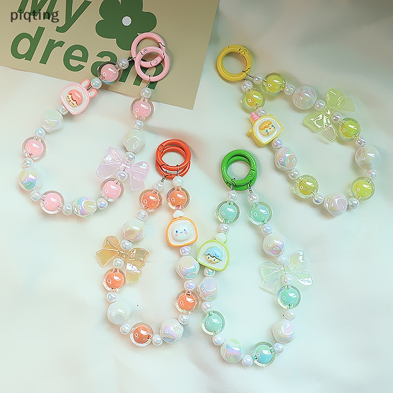 Piqt Móc Khóa Ba Lô / Túi Xách Trang Trí Hạt Màu Kẹo Hình Hoa Dễ Thương Thích Hợp Làm Quà Tặng Cho Bạn Nữ