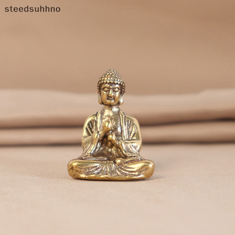 Tượng Phật Sakyamuni Mini Bằng Đồng Trơn Dành Cho Trang Trí hhno