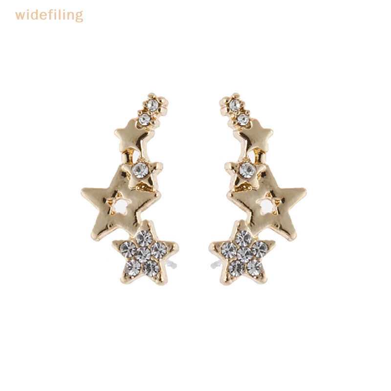 1 Cặp Bông Tai Đính Đá Hình Ngôi Sao Đơn Giản Thời Trang Dành Cho Nữ