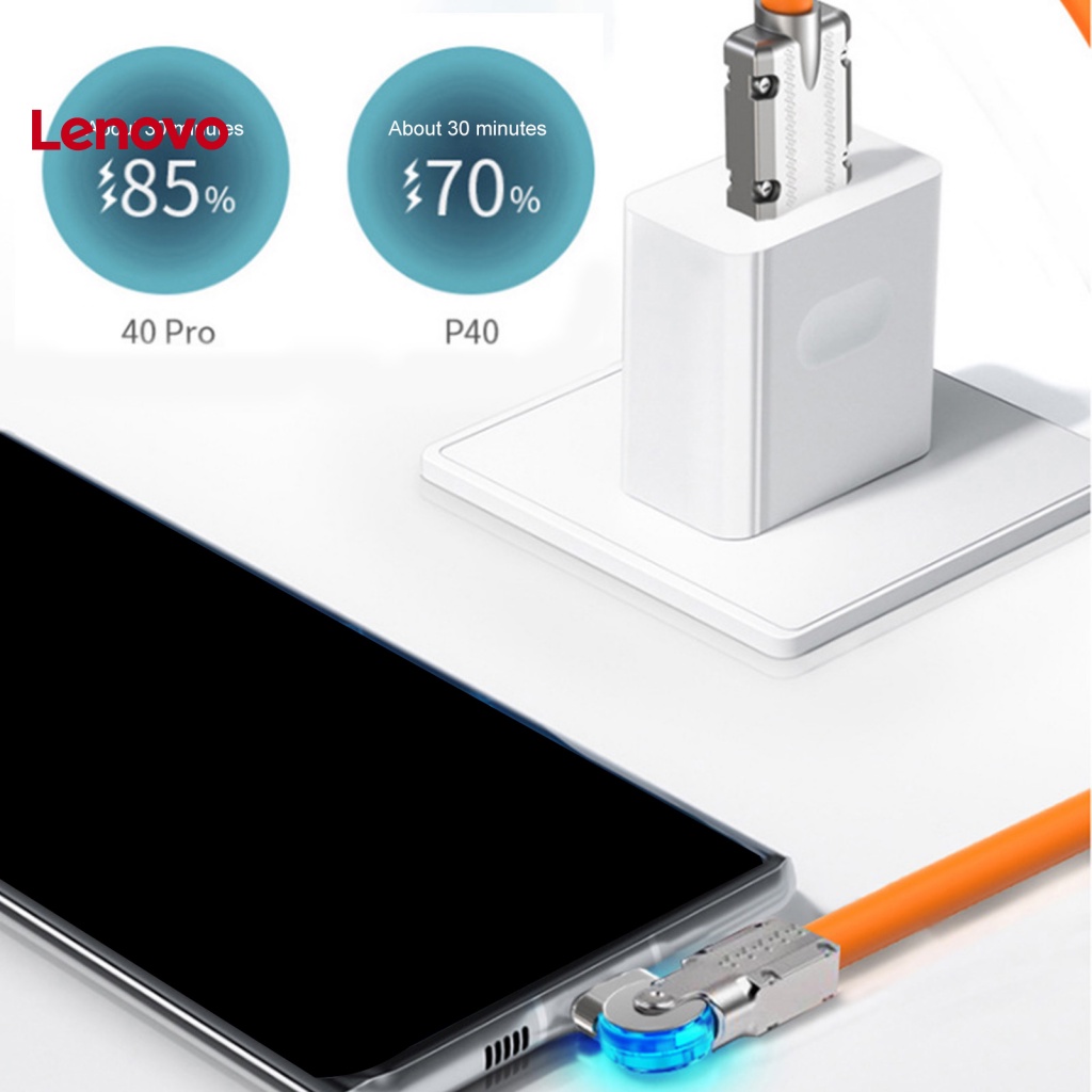 Dây Cáp Sạc Nhanh 1m Công Suất Cao Xoay 180 Độ Có Đèn 120W 6A Type-C Cho Điện Thoại