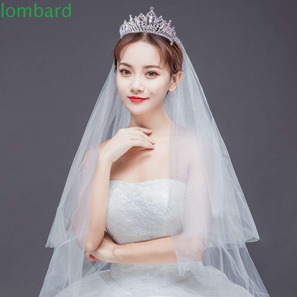 LOMBARD Vương Miện Cài Tóc Bằng Hợp Kim Phong Cách Hàn Quốc Thời Trang