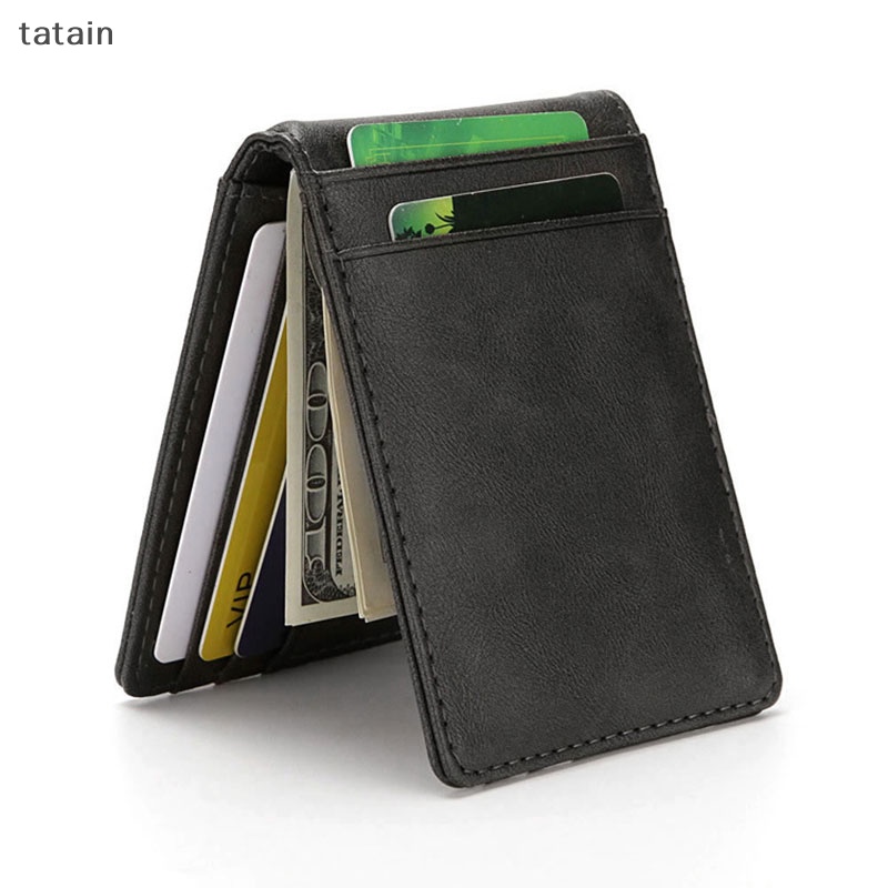 Ví Da Nam Siêu Mỏng Có Kẹp Giữ Tiền / Thẻ Tiện Lợi