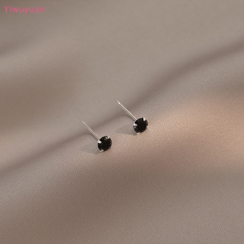 Khuyên Tai Tròn Mạ Bạc 925 Đính Đá Zircon Phong Cách Cổ Điển Mới