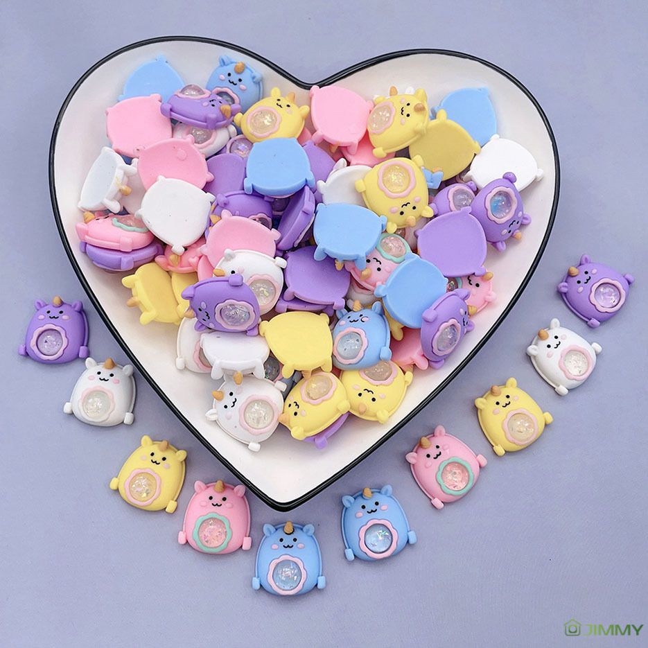 Set 2 Keo Dán Trang Trí Túi Xách / Điện Thoại Hình Kỳ Lân Hoạt Hình DIY