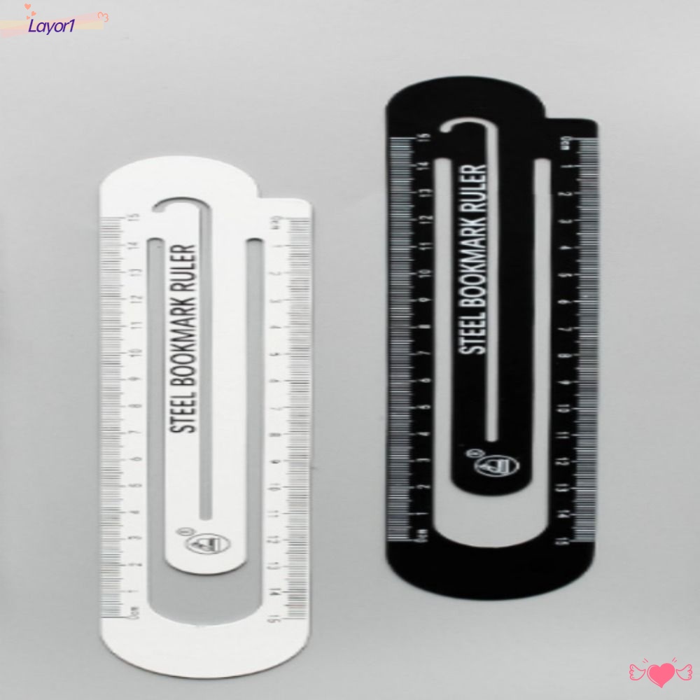 Set 1 2 Kẹp Đánh Dấu Trang Sách Bằng Kim Loại Màu Trắng Đen Đa Năng 15Cm