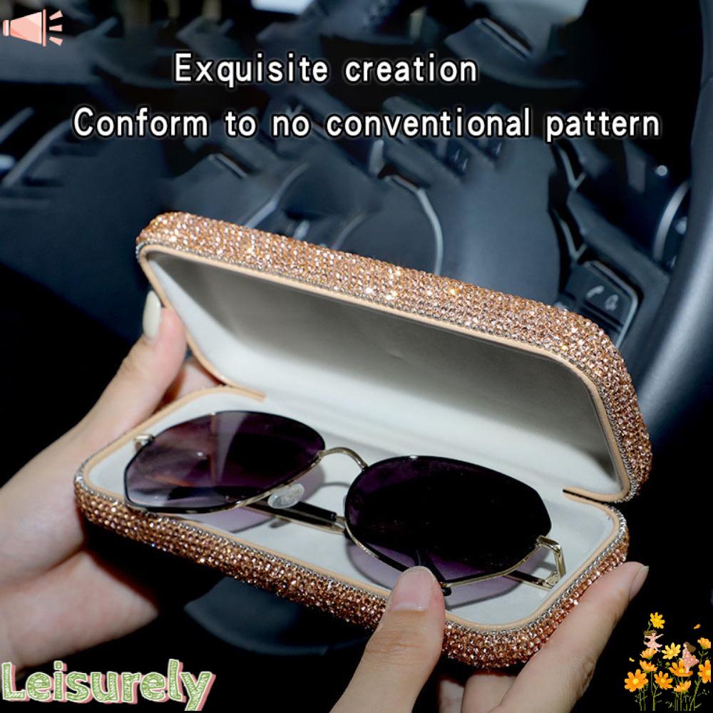 LEILY Hộp Đựng Kính Đính Đá Sang Trọng Ốp