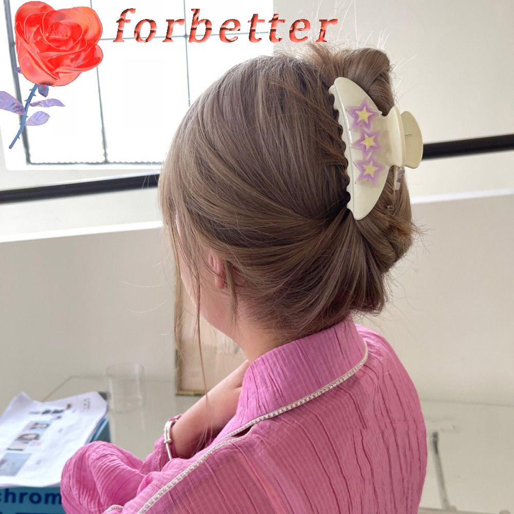 FORBETTER Kẹp Tóc Hình Ngôi Sao Năm Cánh Màu Sắc Kẹo Ngọt Phong Cách Hàn Quốc
