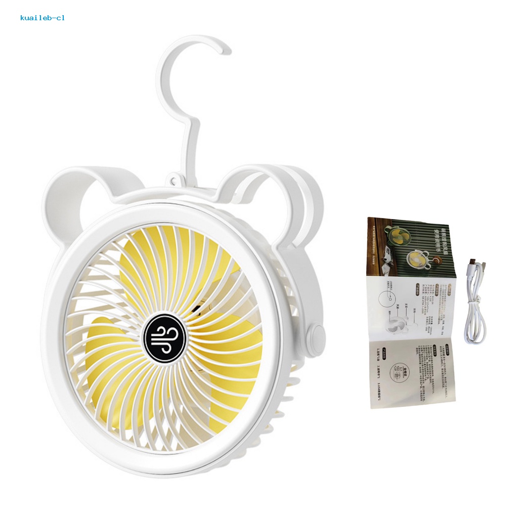 Quạt Làm Mát Để Bàn 5V 4W Đa Năng Có Thể Sạc Lại Kèm Móc Treo Tiện Dụng