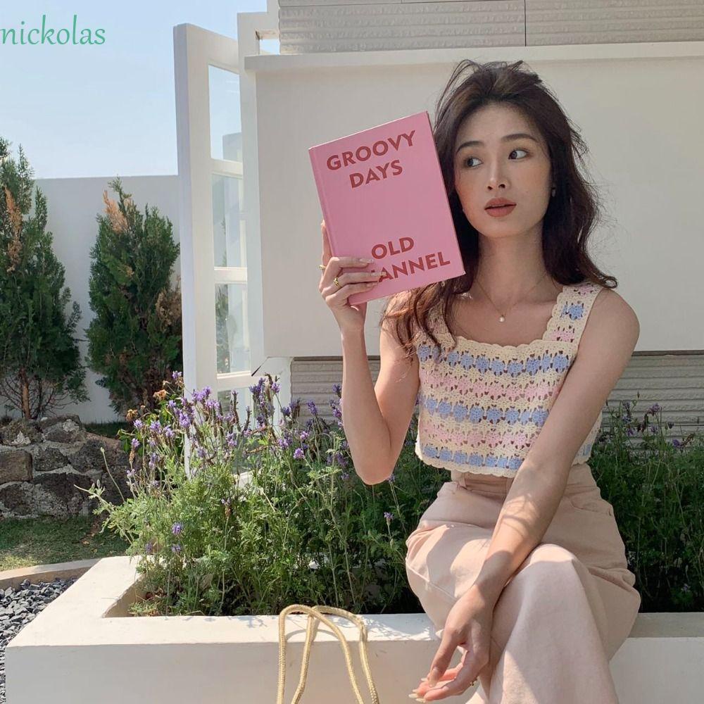 NICKOLAS Áo Hai Dây Cotton Co Giãn Thoáng Khí Xinh Xắn Dành Cho Nữ