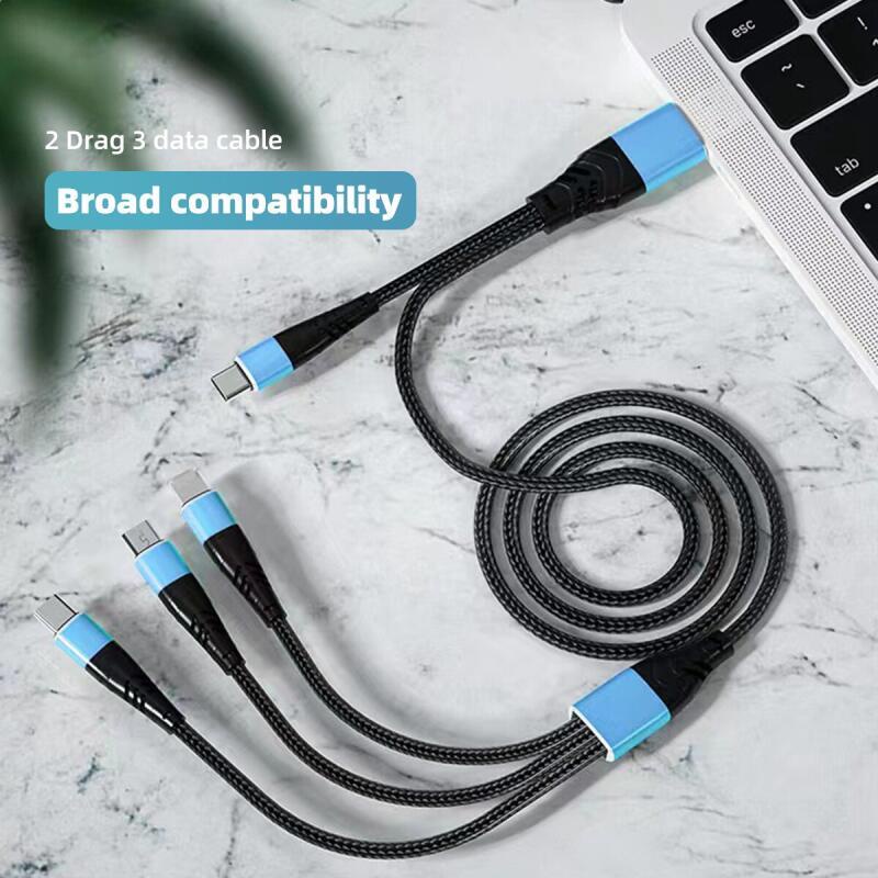 Dây Cáp Sạc Nhanh Ankndo 3 Trong 1 Cho iP Samsung Micro Usb Type C Dài 1.2m