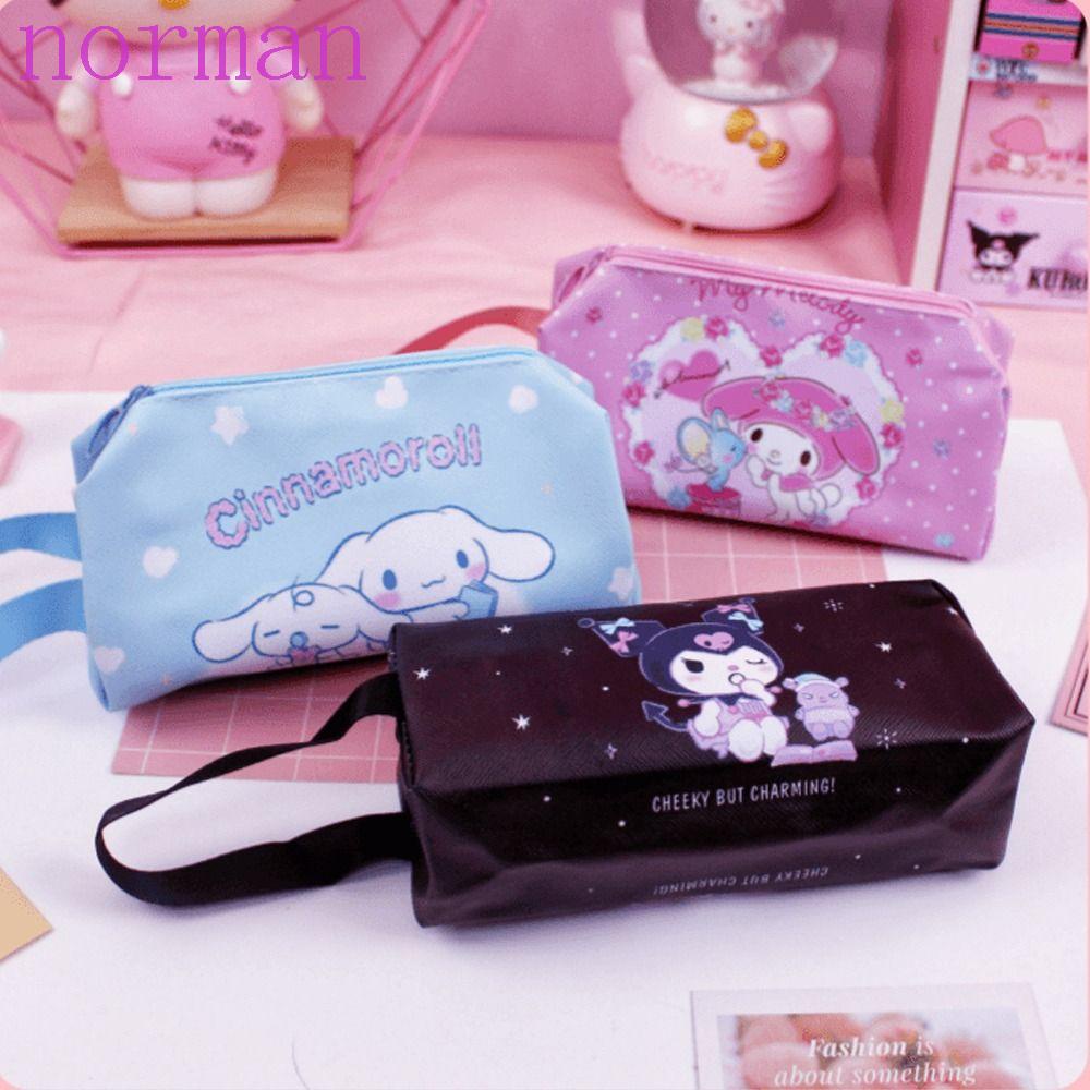 NORMAN Túi Đựng Mỹ Phẩm Da PU Chống Thấm Nước Họa Tiết Hoạt Hình Dễ Thương