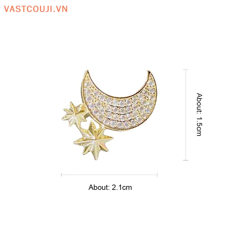 Ghim Cài Áo Hình Trăng Sao Đính Đá Thanh Lịch Cho Nữ