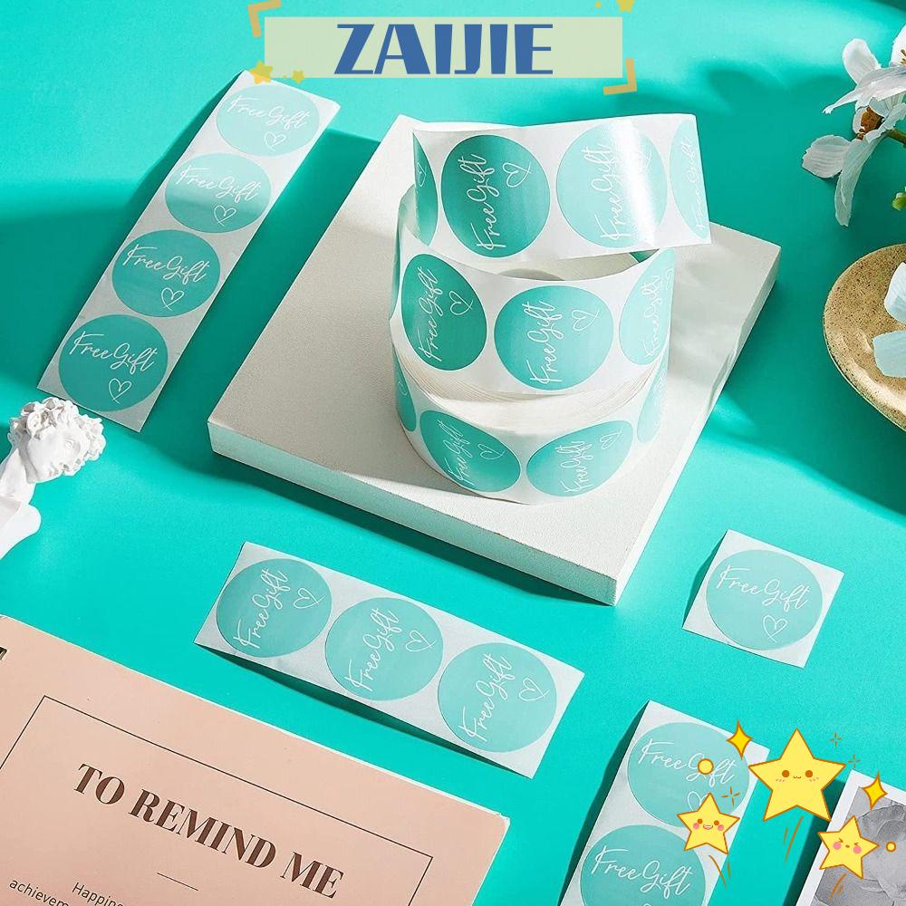 ZAIJIE24 Bộ 2 Cuộn 1000 Nhãn Dán Tự Dính 1.5 Inch 2 Cuộn Màu Xanh Dương