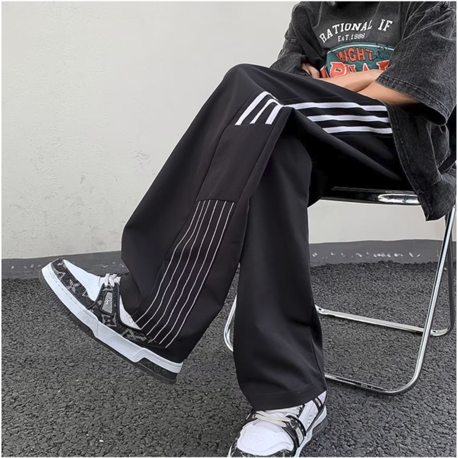 Quần Dài Vải Lụa Lạnh Mỏng Nhanh Khô Ống Rộng Thời Trang Mùa Hè Cho Nam