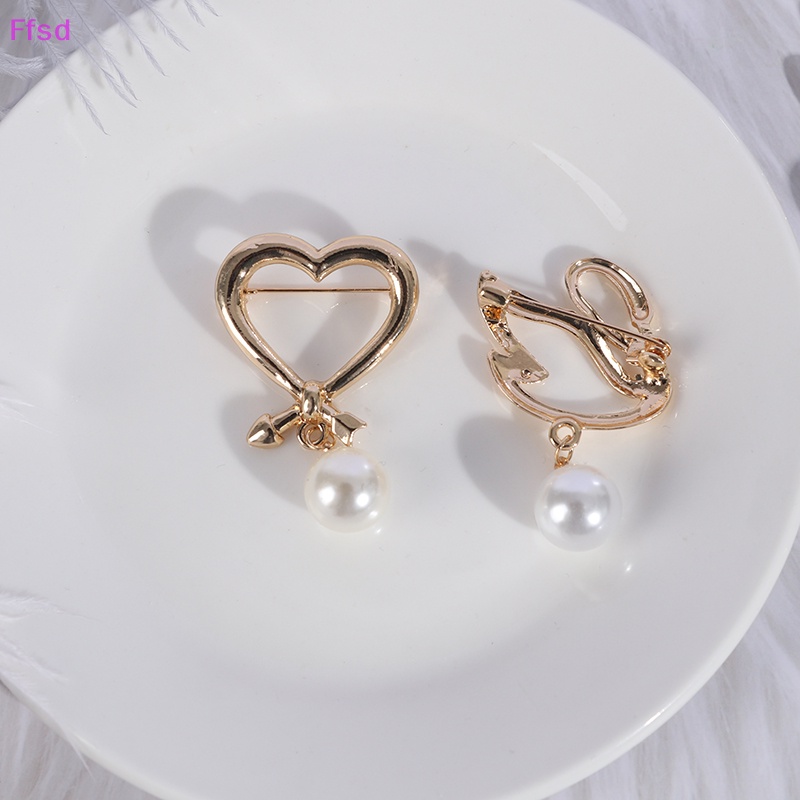 {Ffsd} Trâm Cài Áo Khoác Cardigan Sweater Dây Xích Đính Ngọc Trai Dễ Thương Thời Trang Bán Chạy