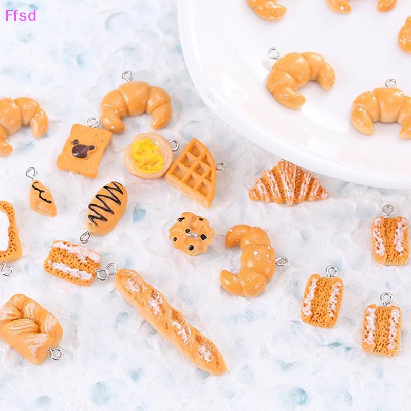 {Ffsd} Set 10 Mặt Dây Chuyền Resin Mini Hình Hamburger Ch Diy Làm Trang Sức Bán Chạy