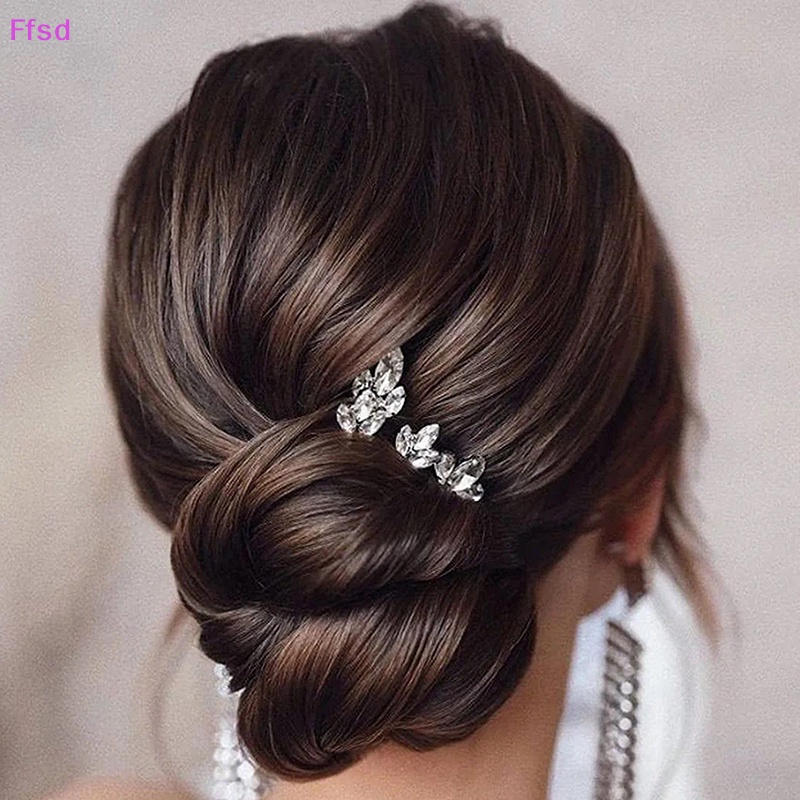 Trâm Cài Tóc Chữ U Đính Đá Pha Lê Màu Sắc Dành Cho Cô Dâu