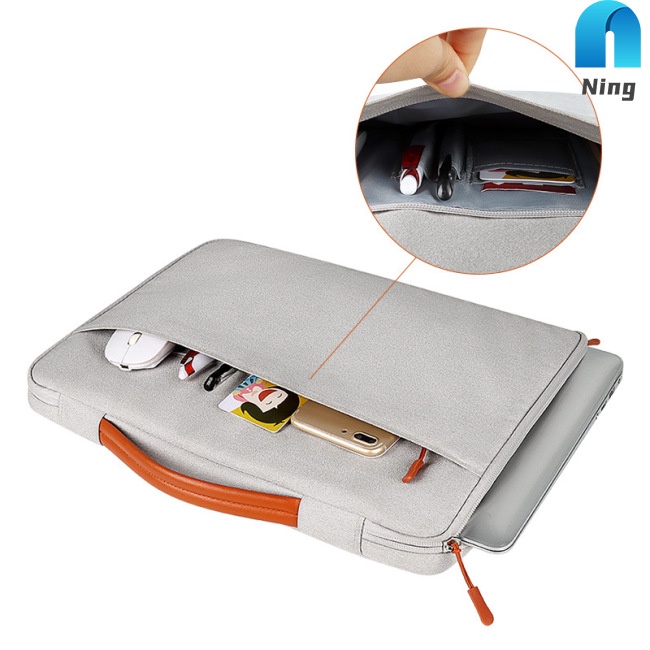 Túi Đựng Laptop Có Khóa Kéo Đôi Tiện Dụng Cho Macbook Ipad
