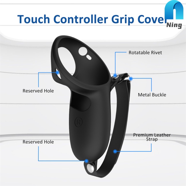 1 Cặp Vỏ Bọc Silicon Có Dây Đeo Khớp Điều Chỉnh Được Cho Tay Cầm Chơi Game Meta Quest Pro Vr