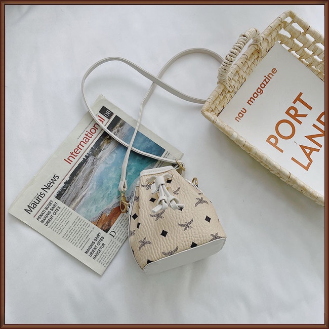 Túi Da PU Đeo Chéo Vai Dây Rút In Họa Tiết Ngôi Sao Có Thể Tháo Rời