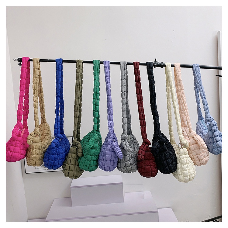 Túi Xách Đeo Vai Kiểu Vuông Nhỏ Xếp Ly Sọc Ca Rô Thiết Kế Mới niche