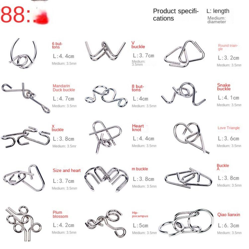 DYRUIDOJ Set 15 Đồ Chơi Lắp Ráp 3D Bằng Kim Loại Phát Triển Trí Não