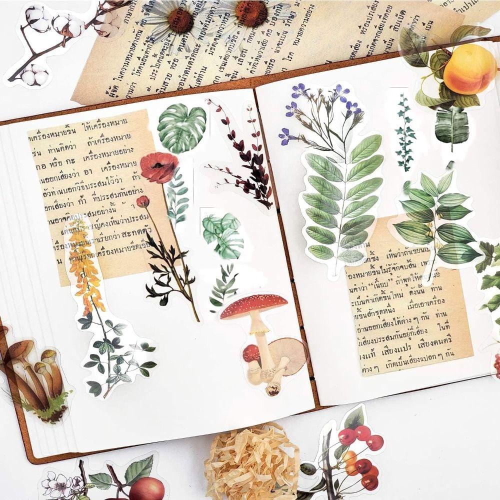SUMU Set 30 Tờ Nhãn Dán Giấy Washi Họa Tiết Lá Xanh Trang Trí Sổ Tay