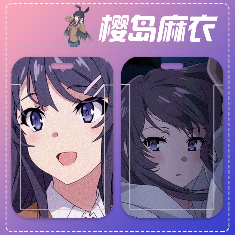 Ví Đựng Thẻ Có Dây Đeo Họa Tiết Sakurajima Mai Dành Cho Học Sinh Giá Đỡ