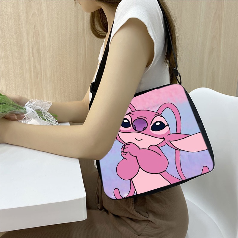 Túi Xách Đeo Vai In Hình Hoạt Hình Disney Lilo &amp; Stitch Dễ Thương Kích Thước 20X24Cm Thời Trang 2023 Cho Nữ